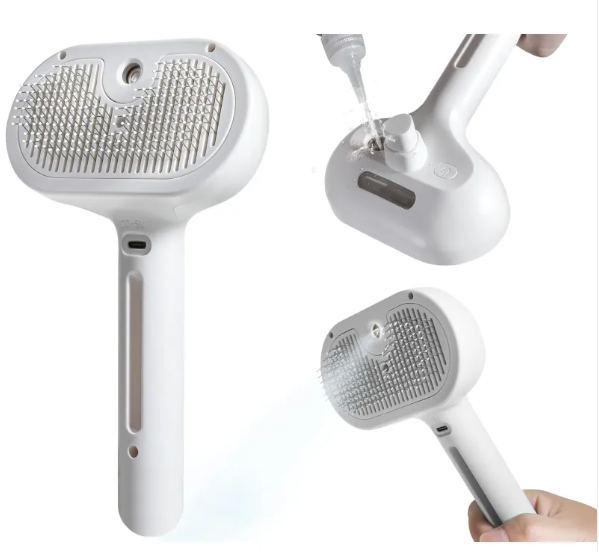 Brosse pulvérisatrice pour poils d'animaux