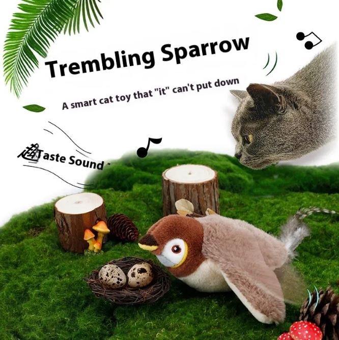 Jouet pour chat oiseau battant des ailes