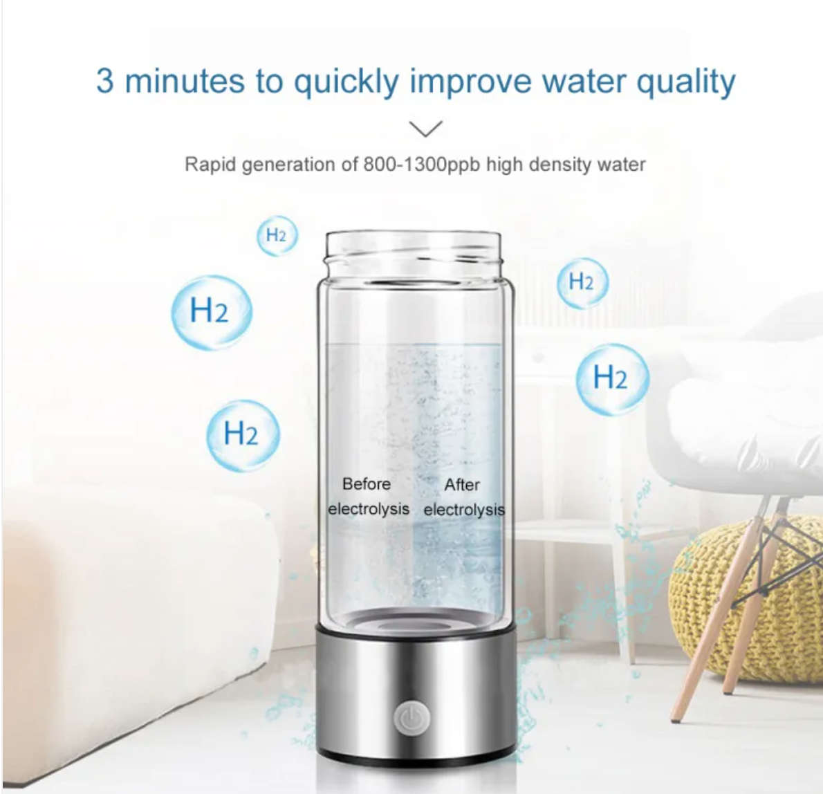 Wasserstoff-Wasserbecher