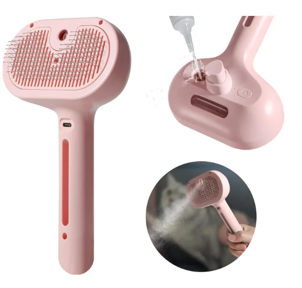 Brosse pulvérisatrice pour poils d'animaux